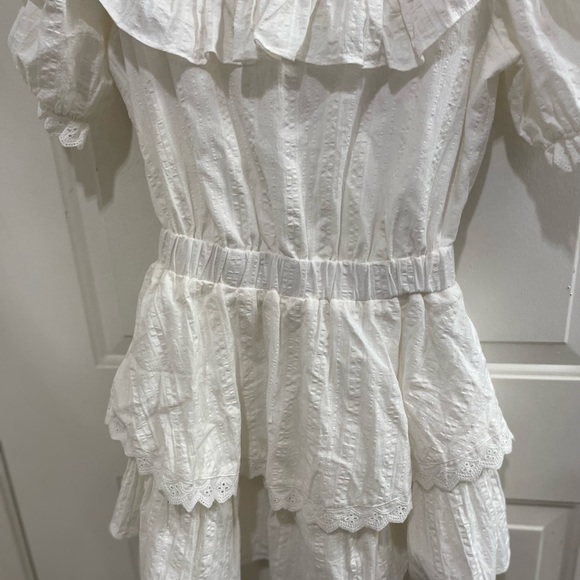 Free The Roses white tiered ruffle prairie cottagecore dress XS - Picture 7 of 8